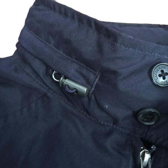 LANDS END RAIN JACKET MENS L 42-44 ZIP HOOD POLYESTER COTTON LINING WINDBREAKER - Picture 7 of 13